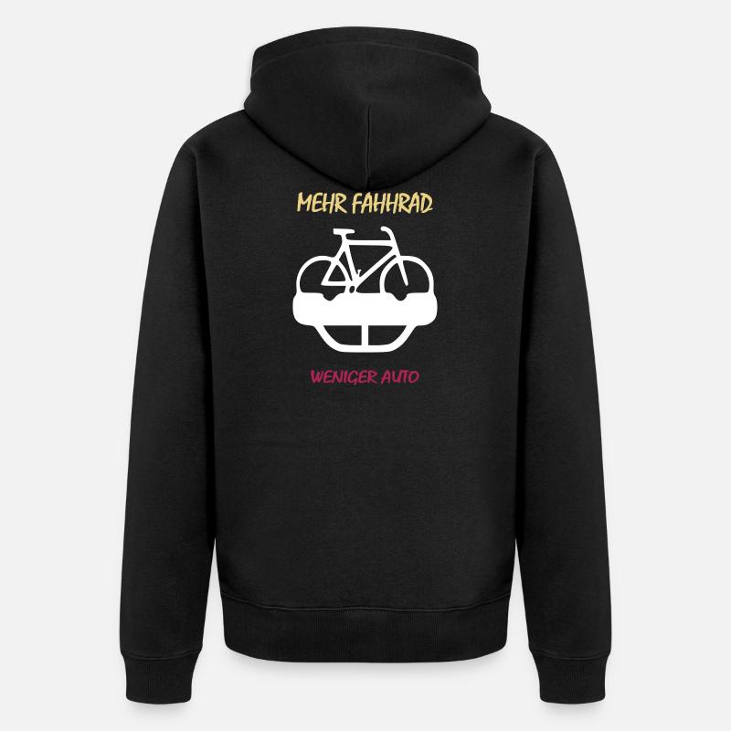 plus de vélo moins voiture - Veste à capuche bio Premium Unisexe - noir