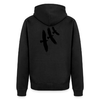 Vautours, aigles, buse - Oiseaux de montagne - Cadeau - Veste à capuche bio Premium Unisexe - noir - Dos - Nico (187cm)