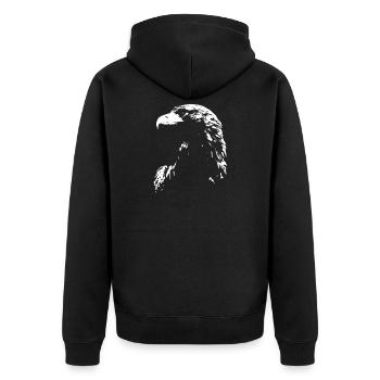 Adler - Unisex Premium Bio Zip Hoodie - Schwarz - Hinten - Nico (187cm)