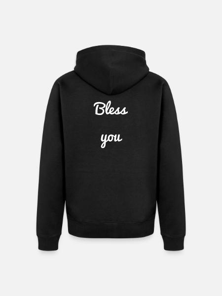 Bless You - Unisex Premium Organic Zip Hoodie - black