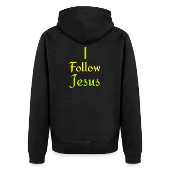I Follow Jesus - Veste à capuche bio Premium Unisexe - noir - Dos - Nico (187cm)