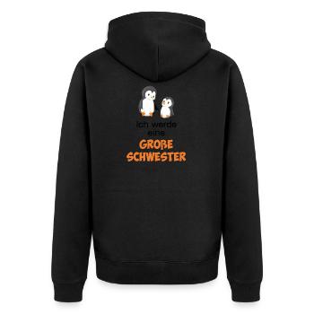Je serai une grande soeur - Veste à capuche bio Premium Unisexe - noir - Dos - Nico (187cm)