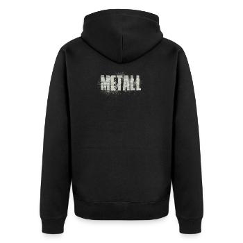 Metall - Unisex Premium Bio Zip Hoodie - Schwarz - Hinten - Nico (187cm)