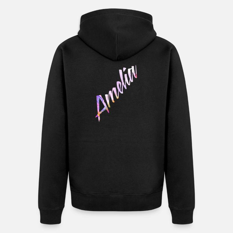 Amelia - Unisex Premium Bio Zip Hoodie - Schwarz