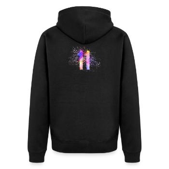 Number 11 - Unisex Premium Bio Zip Hoodie - Schwarz - Hinten - Nico (187cm)