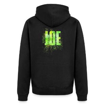 Joe - Unisex Premium Bio Zip Hoodie - Schwarz - Hinten - Nico (187cm)