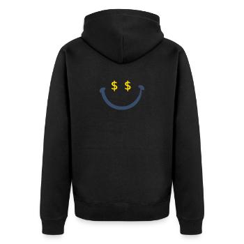 sourire dollar - Veste à capuche bio Premium Unisexe - noir - Dos - Nico (187cm)