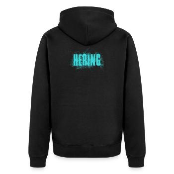 Hering - Unisex Premium Bio Zip Hoodie - Schwarz - Hinten - Nico (187cm)