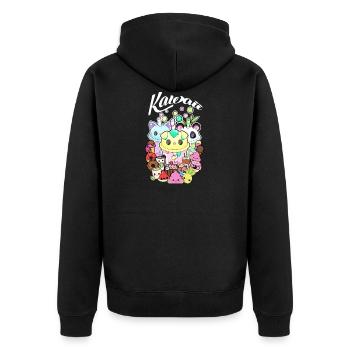Kawaii - Süssigkeiten - Unisex Premium Bio Zip Hoodie - Schwarz - Hinten - Nico (187cm)