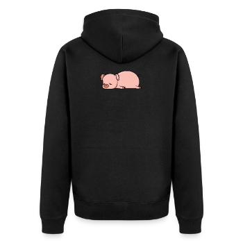 Non aujourd'hui cadeau de bacon de porc paresseux de porc - Veste à capuche bio Premium Unisexe - noir - Dos - Nico (187cm)