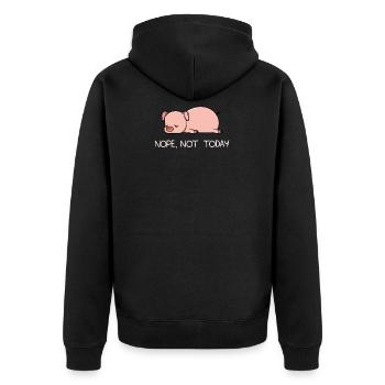 Non aujourd'hui cadeau de bacon de porc paresseux de porc - Veste à capuche bio Premium Unisexe - noir - Dos - Nico (187cm)