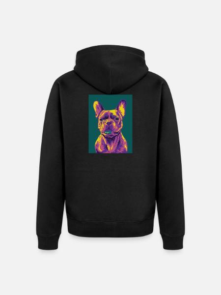 French Bulldog - Unisex Premium Bio Zip Hoodie - Schwarz