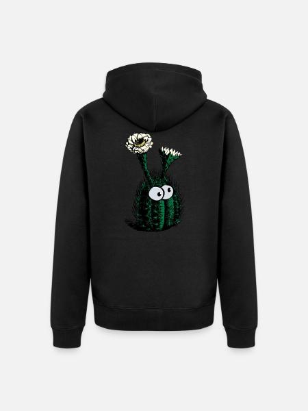 Cactus with eyes - Unisex Premium Organic Zip Hoodie - black