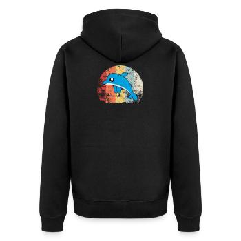Doux cadeau de nageoire dauphin poisson cru - Veste à capuche bio Premium Unisexe - noir - Dos - Nico (187cm)