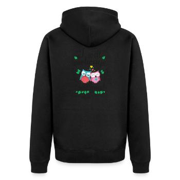 i will owlways love you owls - Unisex Premium Organic Zip Hoodie - black - Back - Nico (187cm)