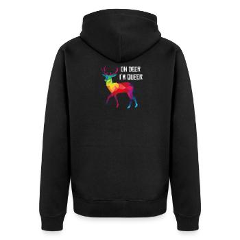 Oh Deer Dans le Queer Gay LGBT Cerf drôle cadeau - Veste à capuche bio Premium Unisexe - noir - Dos - Nico (187cm)