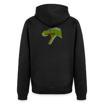 T-Rex - Unisex Premium Bio Zip Hoodie - Schwarz - Hinten - Nico (187cm)