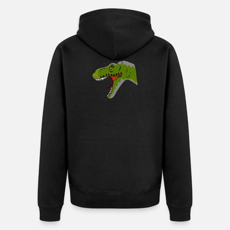 T-Rex - Unisex Premium Bio Zip Hoodie - Schwarz