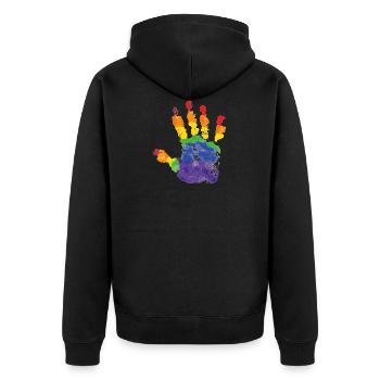 L’amour pour tous ! Le monde est coloré ! Cadeau LGBT - Veste à capuche bio Premium Unisexe - noir - Dos - Nico (187cm)