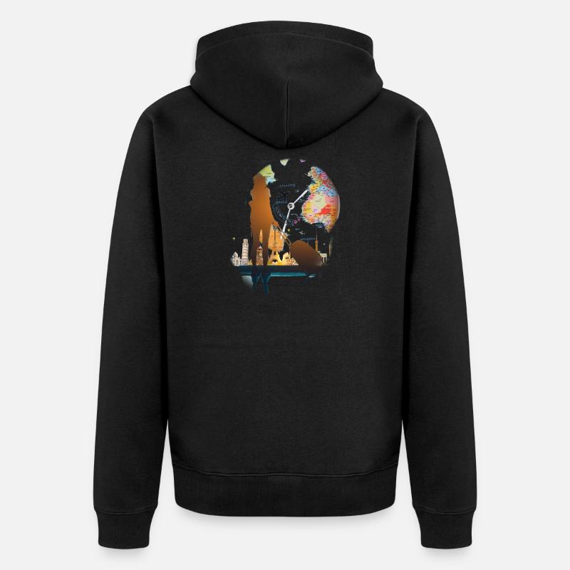 À voyager - Veste à capuche bio Premium Unisexe - noir