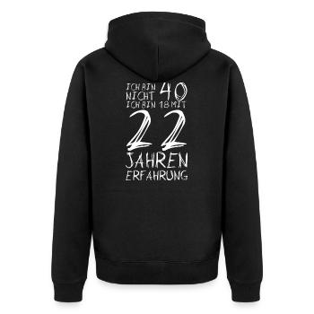 Nicht 40 Jahre alt 40.Geburtstag Witzig Lustig - Unisex Premium Bio Zip Hoodie - Schwarz - Hinten - Nico (187cm)