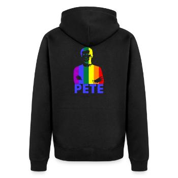 Pete Lgbt - Unisex Premium Bio Zip Hoodie - Schwarz - Hinten - Nico (187cm)