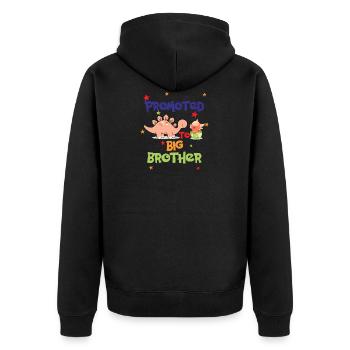 Promu grand frère - Veste à capuche bio Premium Unisexe - noir - Dos - Nico (187cm)