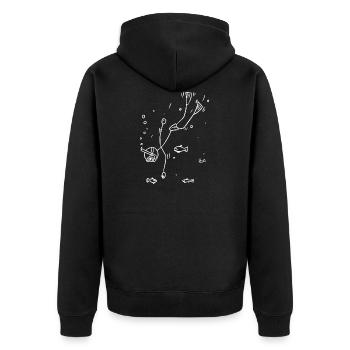 The diver - Unisex Premium Organic Zip Hoodie - black - Back - Nico (187cm)