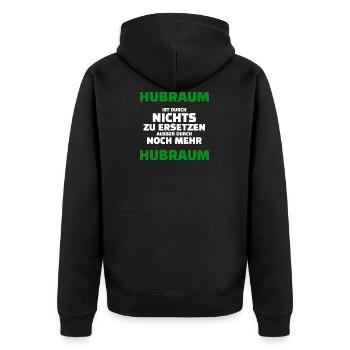 Hubraum Noch Mehr Fridays For Boliden Und Freibier - Unisex Premium Bio Zip Hoodie - Schwarz - Hinten - Nico (187cm)