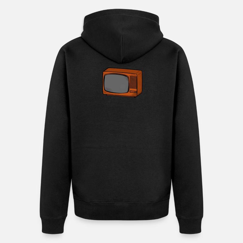 télévision rétro - Veste à capuche bio Premium Unisexe - noir