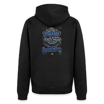 Eisbader Spruch Winter Gesundheit Eis Geschenk - Unisex Premium Bio Zip Hoodie - Schwarz - Hinten - Nico (187cm)