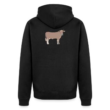 Braunvieh - Unisex Premium Bio Zip Hoodie - Schwarz - Hinten - Nico (187cm)