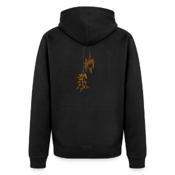 Hanging plant - Unisex Premium Organic Zip Hoodie - black - Back - Nico (187cm)