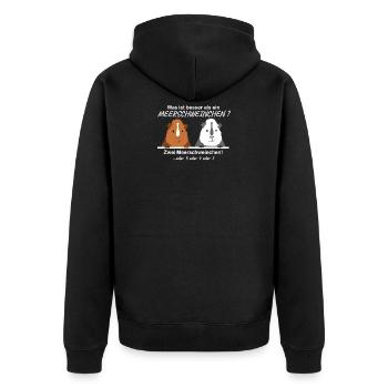 Was ist besser als ein Meerschweinchen - Geschenk - Unisex Premium Bio Zip Hoodie - Schwarz - Hinten - Nico (187cm)