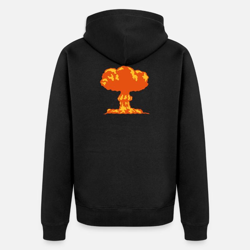 explosion champignon nucleaire atomique 25 - Veste à capuche bio Premium Unisexe - noir
