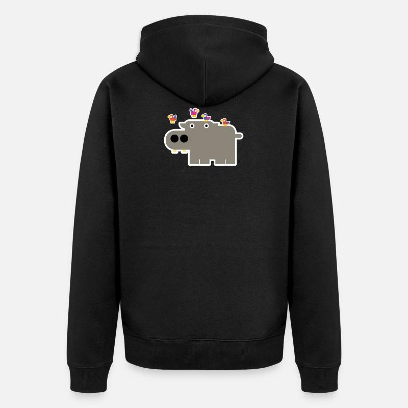 Nilpferd - Unisex Premium Bio Zip Hoodie - Schwarz
