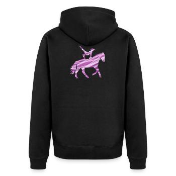 Cheval sautant sur cheval rose - cadeau de saut - Veste à capuche bio Premium Unisexe - noir - Dos - Nico (187cm)
