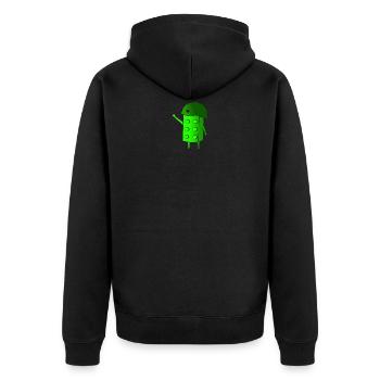 Green building block - Unisex Premium Organic Zip Hoodie - black - Back - Nico (187cm)