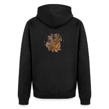 Stellung 12 - Unisex Premium Bio Zip Hoodie - Schwarz - Hinten - Nico (187cm)