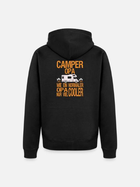camper opa - Unisex Premium Bio Zip Hoodie - Schwarz