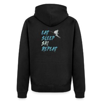 manger sommeil ski répéter cadeau de skis de sports d'hiver - Veste à capuche bio Premium Unisexe - noir - Dos - Nico (187cm)
