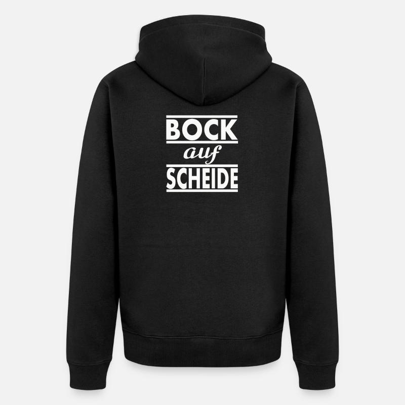 Bock aud Scheide - Unisex Premium Bio Zip Hoodie - Schwarz