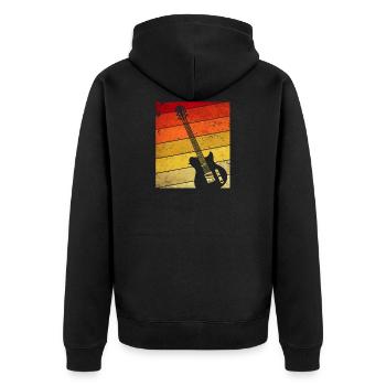 Guitar guitarist music love musician band retro - Unisex Premium Organic Zip Hoodie - black - Back - Nico (187cm)