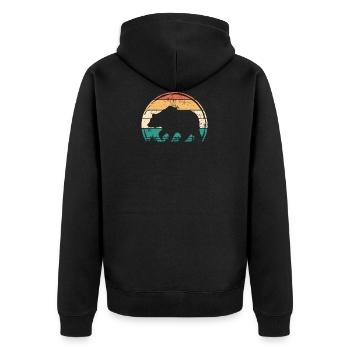 Bear animal wilderness bears daddy bear mom bear wild animal - Unisex Premium Organic Zip Hoodie - black - Back - Nico (187cm)