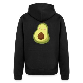 avocado - Unisex Premium Bio Zip Hoodie - Schwarz - Hinten - Nico (187cm)