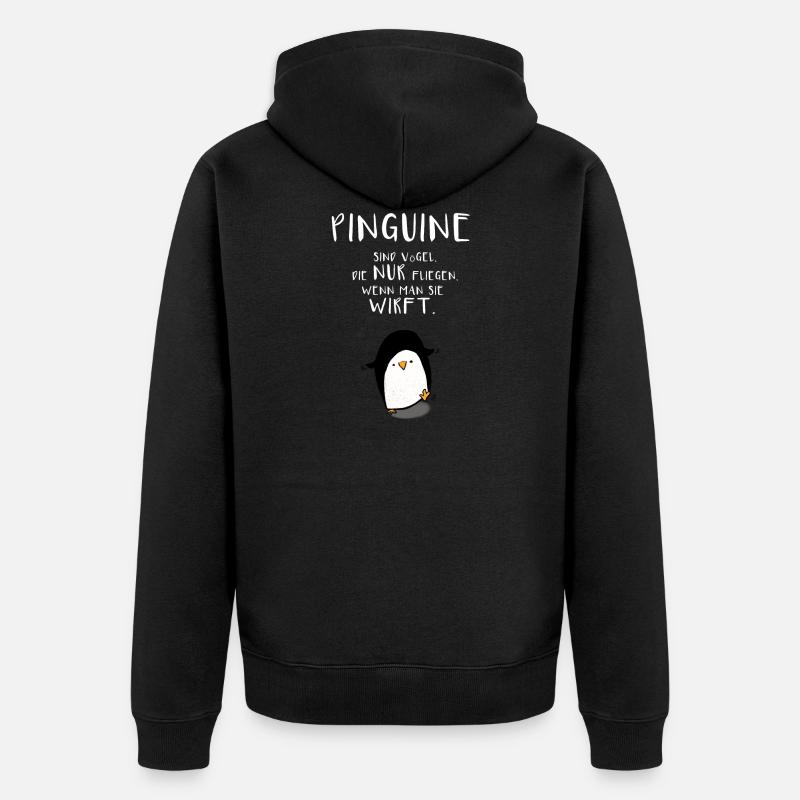 PINGUINE WERFEN - Unisex Premium Bio Zip Hoodie - Schwarz