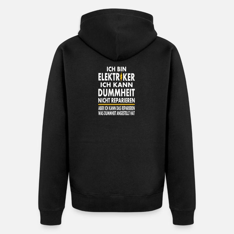 Ich bin Elektriker - Unisex Premium Bio Zip Hoodie - Schwarz