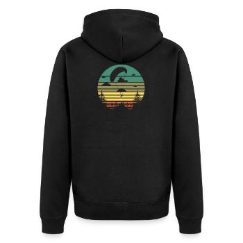 Gleitschirmfliegen - Unisex Premium Bio Zip Hoodie - Schwarz - Hinten - Nico (187cm)