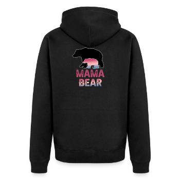 Mama Bear - Unisex Premium Organic Zip Hoodie - black - Back - Nico (187cm)