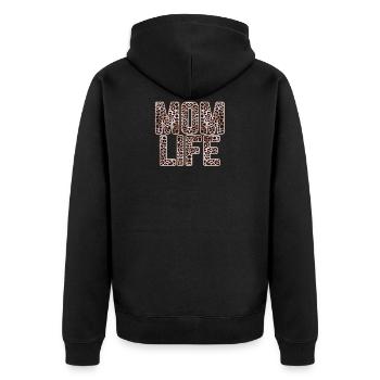 Mom Life - Unisex Premium Organic Zip Hoodie - black - Back - Nico (187cm)